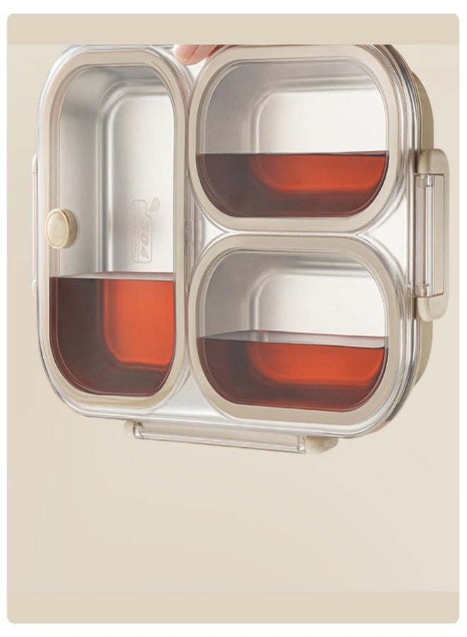 YONIMI 3 Compartment Stainless Steel Lunch Box for Office,School & Picnics, BPA Free,Airtight Leak-Proof Lunch Box,Durable & Easy to Clean Lunch Box(Yellow) - Image 5