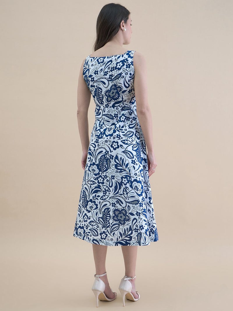Powersutra Floral Printed Midi Dress for Women - Image 4