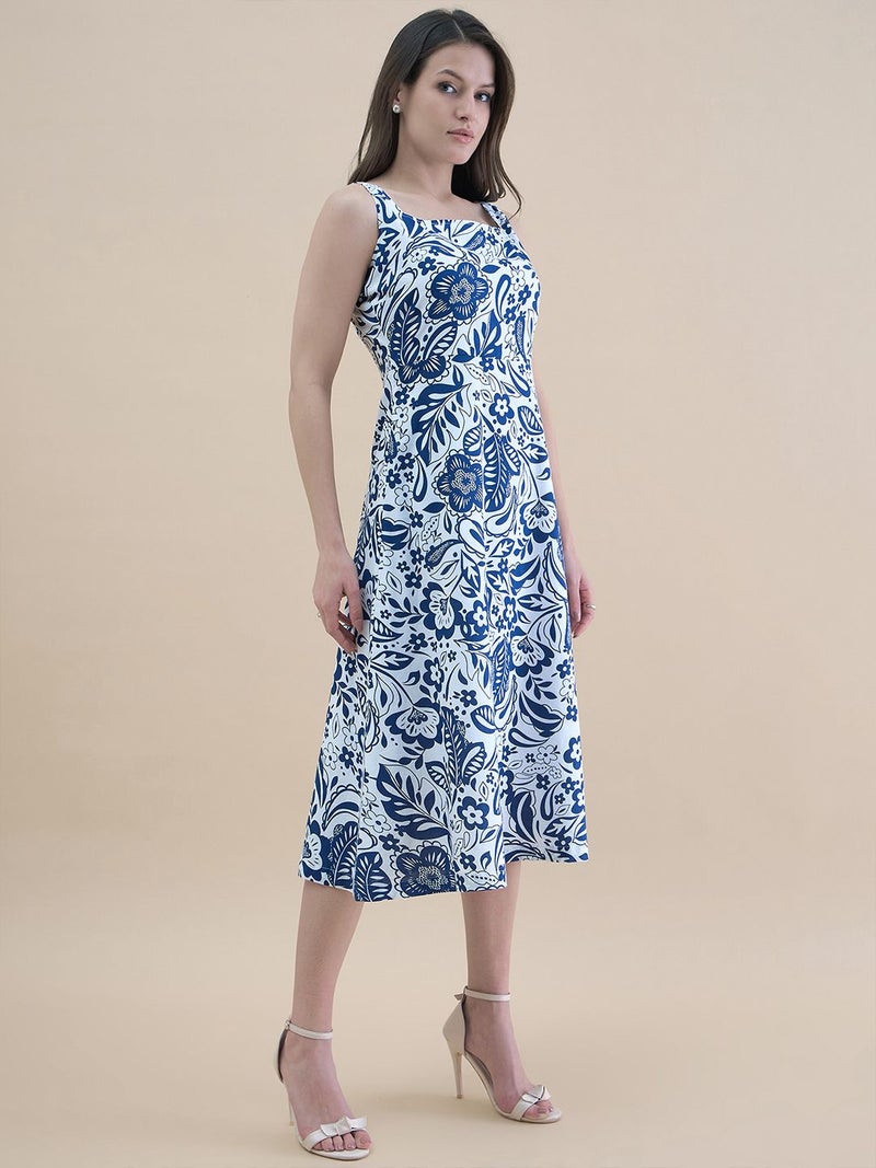 Powersutra Floral Printed Midi Dress for Women - Image 5