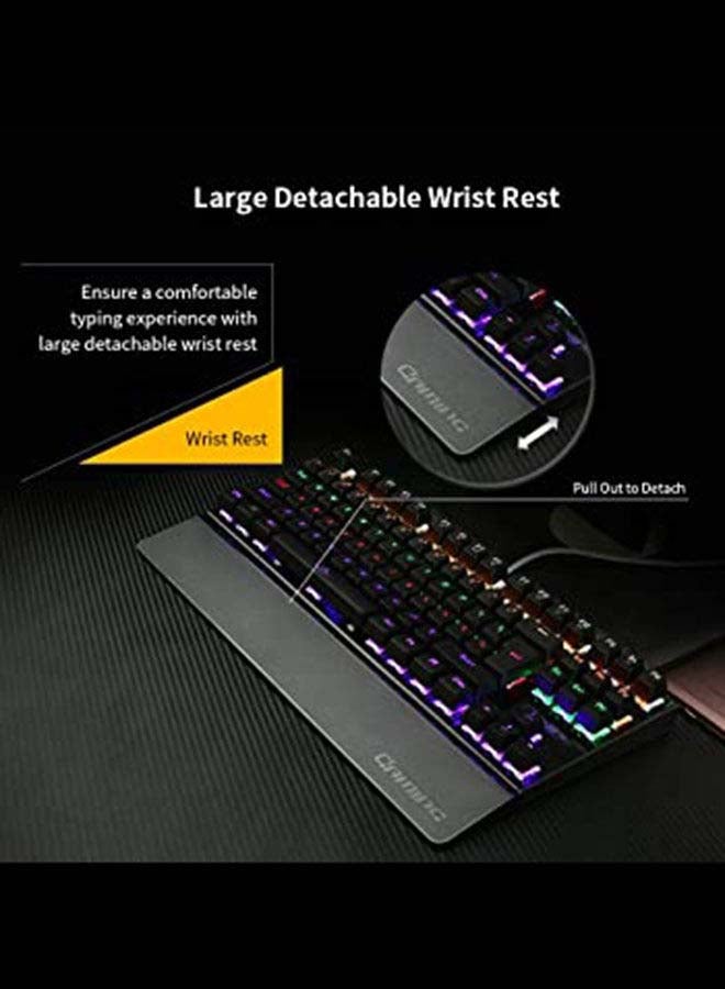 87-Keys Backlit Colorful LED USB Wired Game Keyboard - Image 4