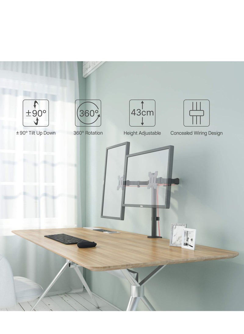 Arabest - Monitor Mount Stand Dual Lcd Led Monitor Arm for Desk, Heavy Duty Gaming Monitor Stand Fully Adjustable Arms Hold 2 Screens Up to 27 Inches - Image 1