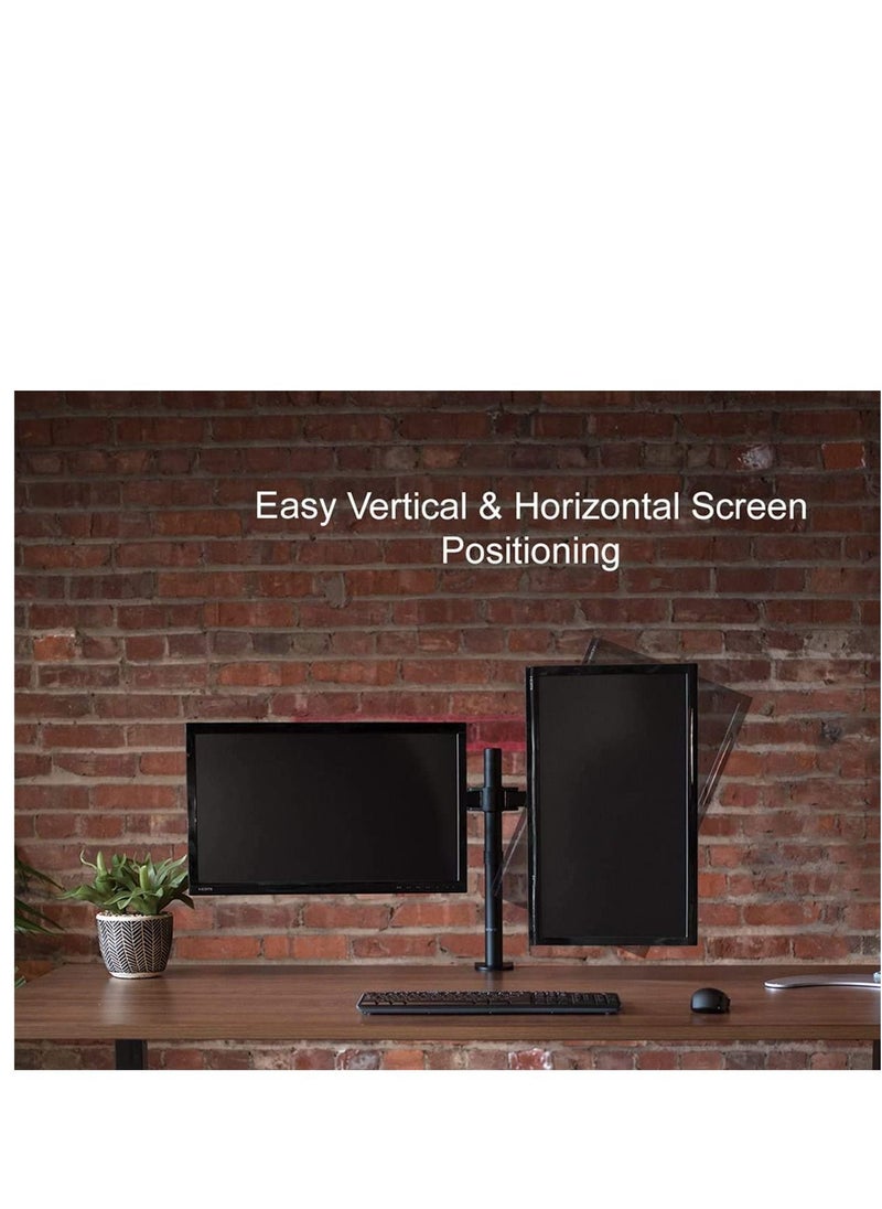 Arabest - Monitor Mount Stand Dual Lcd Led Monitor Arm for Desk, Heavy Duty Gaming Monitor Stand Fully Adjustable Arms Hold 2 Screens Up to 27 Inches - Image 1
