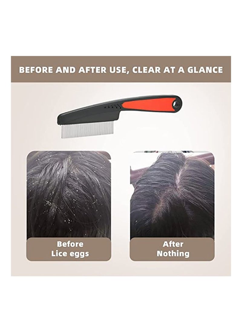 Generic - Lice Comb Stainless Steel Fine Tooth Comb Dandruff Comb Professional Fine Tooth Hair Comb for Kids and Adults - Image 1