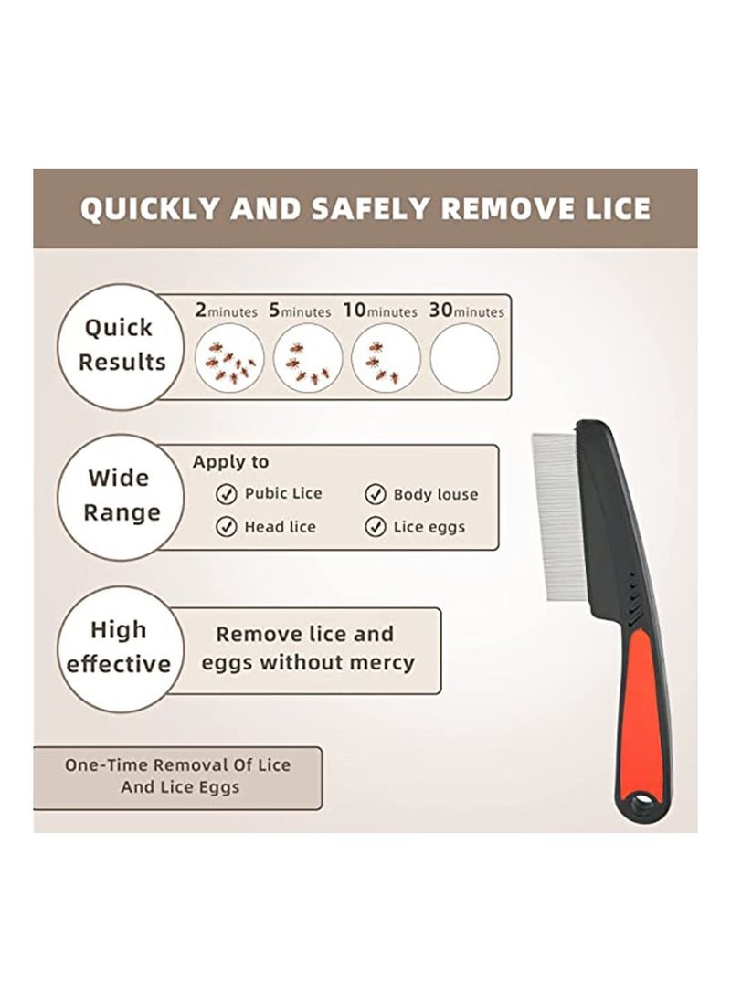 Generic - Lice Comb Stainless Steel Fine Tooth Comb Dandruff Comb Professional Fine Tooth Hair Comb for Kids and Adults - Image 1