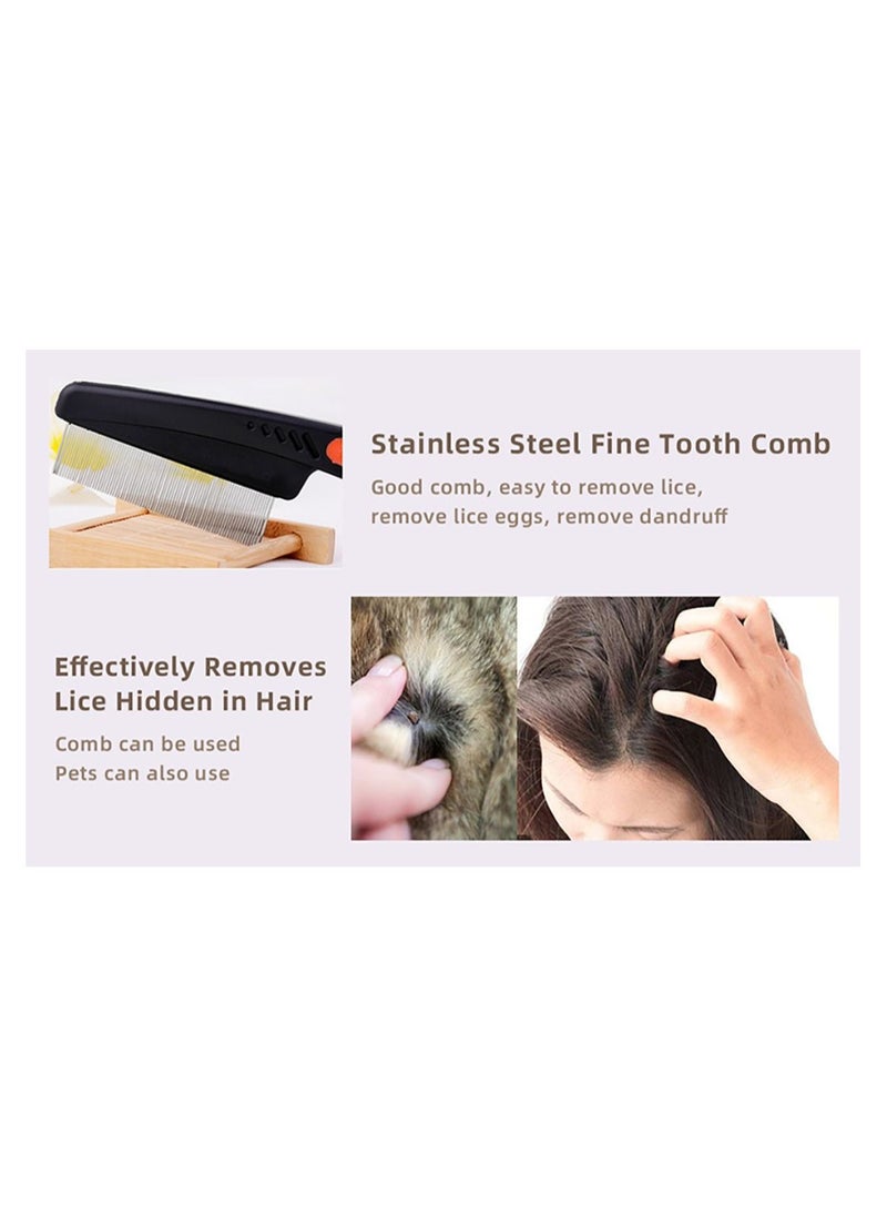 Generic - Lice Comb Stainless Steel Fine Tooth Comb Dandruff Comb Professional Fine Tooth Hair Comb for Kids and Adults - Image 1