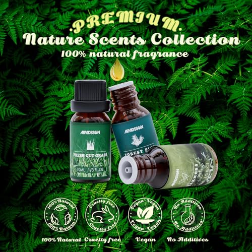 ARVIDSSON Nature Essential Oils Set, ARVIDSSON Natural Fragrance Oils for Candle Making, Fresh Cut Grass, Ocean Breeze, Rain, Pine, Sandalwood, Oakmoss, Diffuser Scented Oils - Image 2