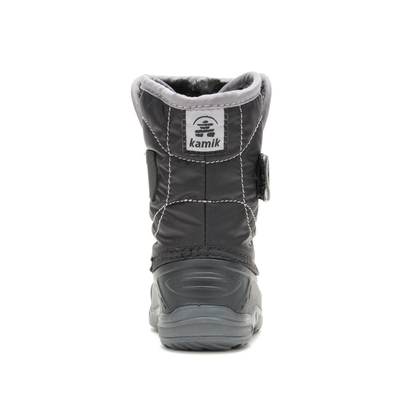 Kamik Kids Snowbug 5 Winter Snow Boot Waterproof Nylon Adjustable Strap Vegan Friendly Warm Insulated, Black - 8 Toddler - Image 4