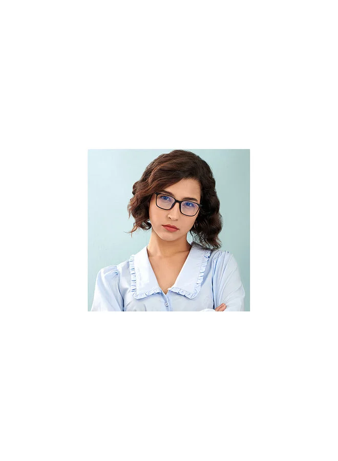 لينسكارت بلو Zero Power Full Rim Bluecut & Antiglare Square Shape Computer Eyeglasses LB E13526 - 51mm - Black
