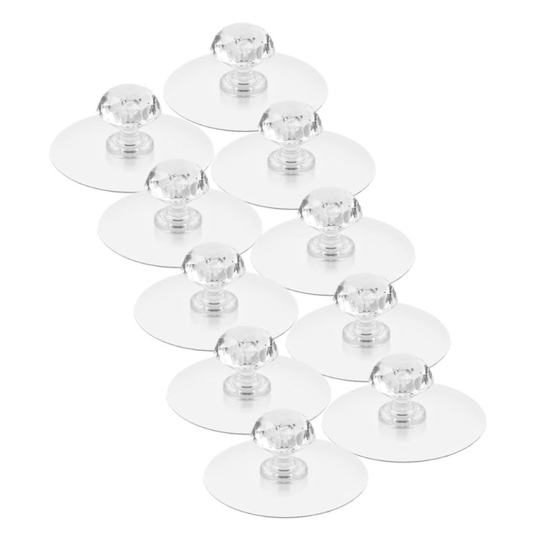 GREECHO GREECHO Diamond Handle Acrylic Strong Sticky Pull Hook Cabinet Knob Clear Diamond Shape Hooks Stick on Knobs Pulls Handle for Wardrobe Cupboard Pack of 10 