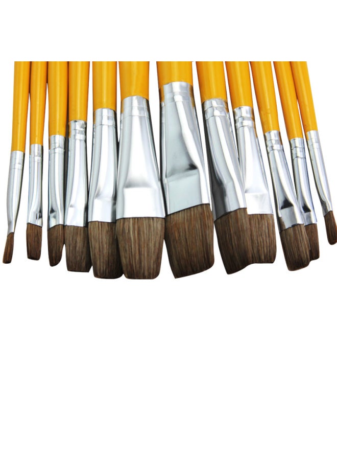 For Shine Fenshang Wolf Hair Flat Head Watercolor Brush Set Oil Painting Brush Acrylic Brush Student Art Painting Supplies Special Painting Tools And Materials Pigment Brush Double Number 6 Pieces - Image 4