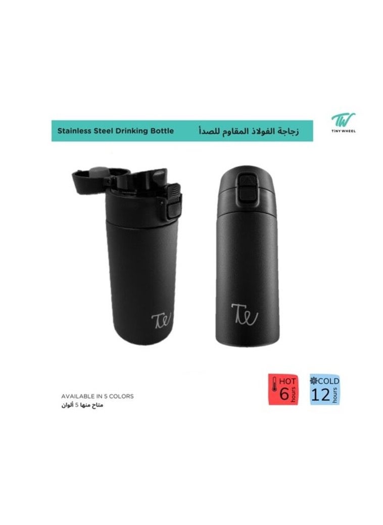 TINY WHEEL Tiny wheel water bottle baby Steel 350 ml Black  - Image 4