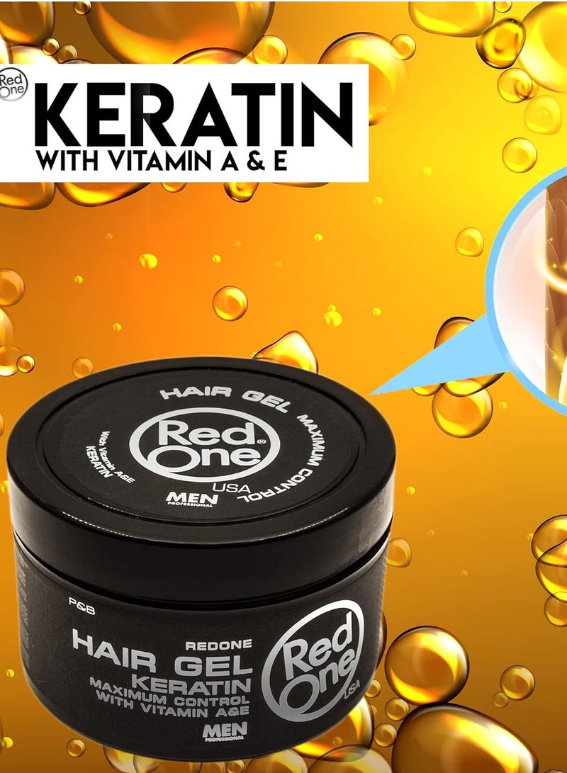 ريد ون RedOne جل الشعر بالكيراتين 450 مل – تصفيف احترافي للشعر الرطب أو الجاف - Image 3