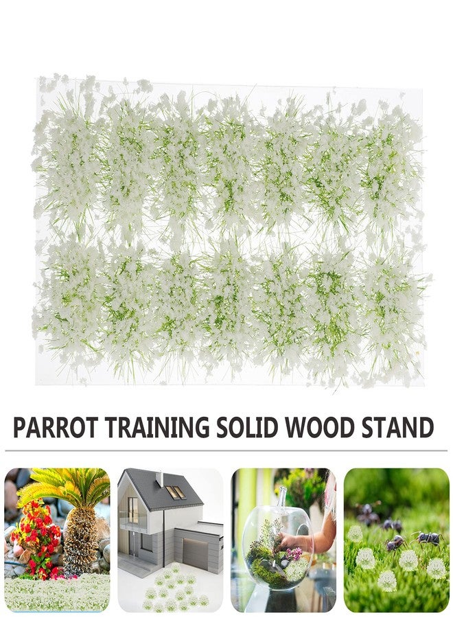 Vaguelly 14pcs Miniature Flowers Cluster DIY Plants Vegetation Diorama Static Grass Tufts White Flowers Groups for Dollhouse Train Landscape Railroad Military Model Scenery - Image 4