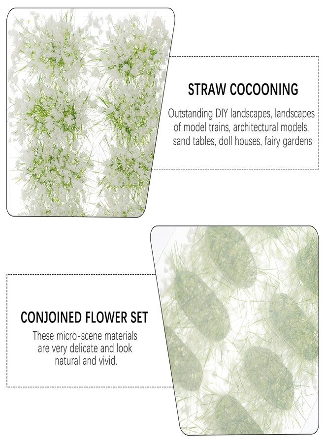 Vaguelly 14pcs Miniature Flowers Cluster DIY Plants Vegetation Diorama Static Grass Tufts White Flowers Groups for Dollhouse Train Landscape Railroad Military Model Scenery - Image 5
