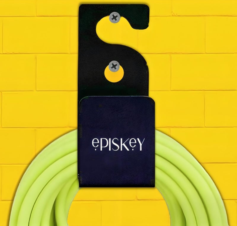 Episkey Carbon Steel Hose Hanger - Wall-Mounted Heavy Duty Garden Hose Holder, Car Hose Bracket with Screws and Expansion Bolt Bracket (Hose_Hook_1) - Image 1