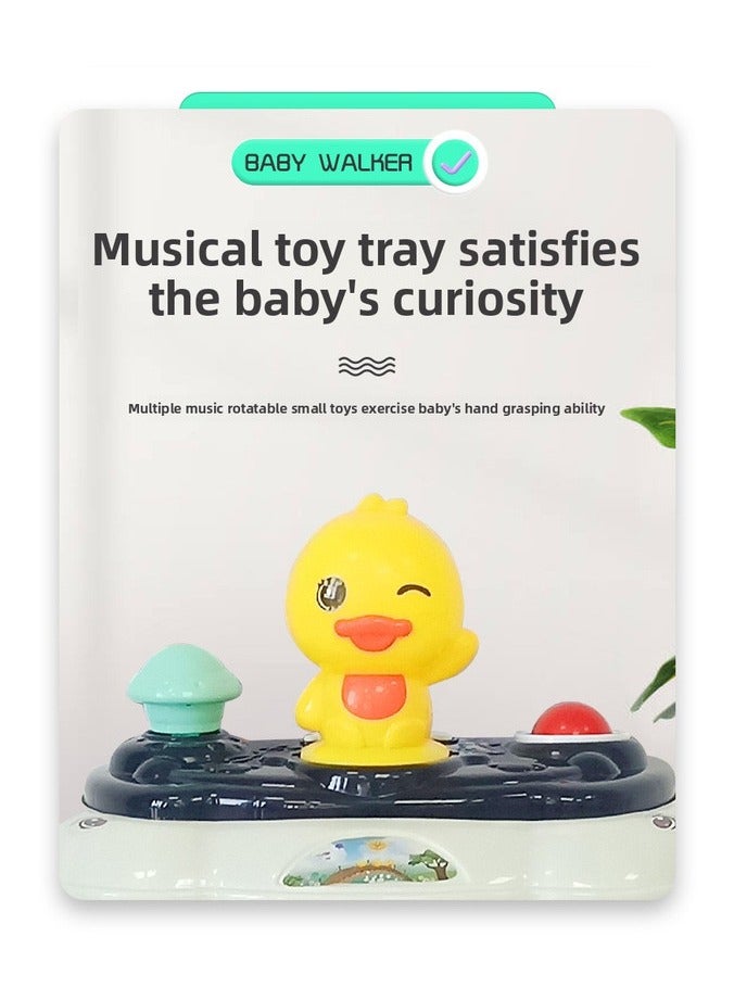 ORiTi Baby Walking Cart Multifunctional Anti Rollover Assistive Walking Cart With Music Foldable Learning Car - Blue - Image 2