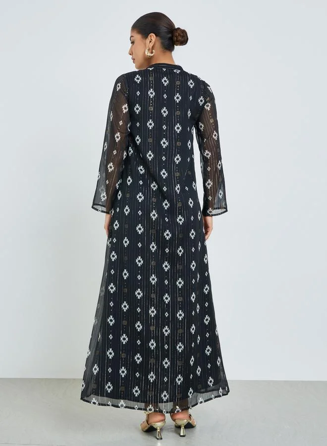 Amirah  Black Embroidered Kaftan for Women | Best Price UAE