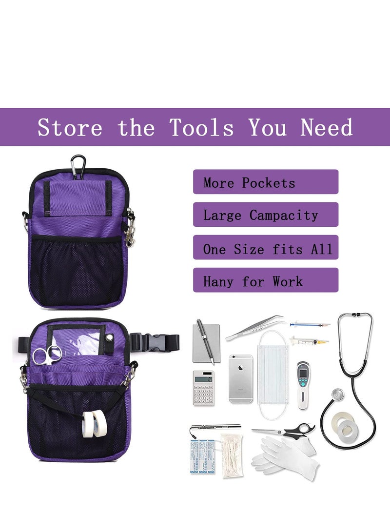 Nurse  Pack Nursing Work Waist Bags Nurse Gifts Multi Function Medical Gear Pocket Belt Tools Organizer Pouch Utility Waist Pack Supplies Accessories for Stethoscope Bandage Scissor Purple - Image 5