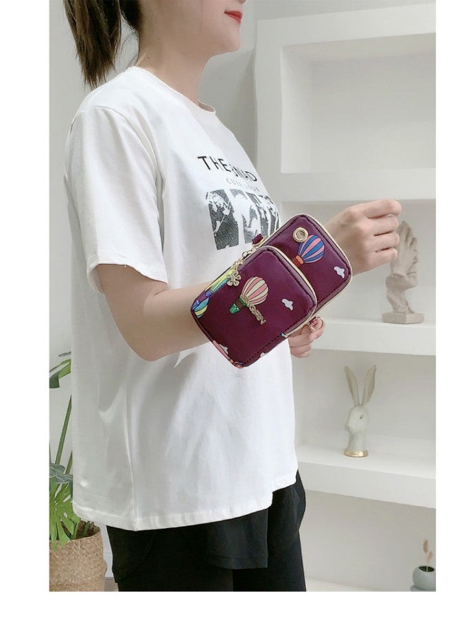 WAOKN Women's Multi-layered Shoulder Bag with Earphone Hole, Fashionable Mobile Phone Bag Crossbody Bag Small Bag for Ladies, Mini Coin Purse Arm Bag Sling Bag(Purple)  - Image 3