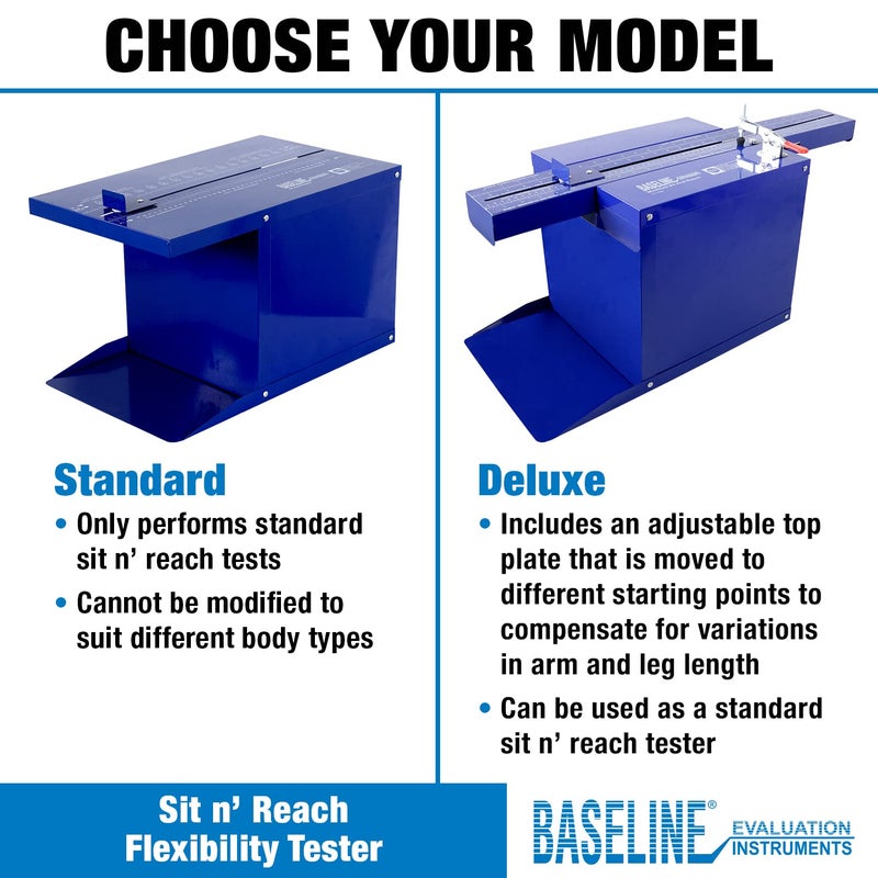 Baseline صندوق تقييم مرونة الجذع للجلوس والوصول مع مقياس سهل القراءة ولوحة قدم لإعادة التأهيل والعلاج chiropractice وتدريب الرياضة - Image 5