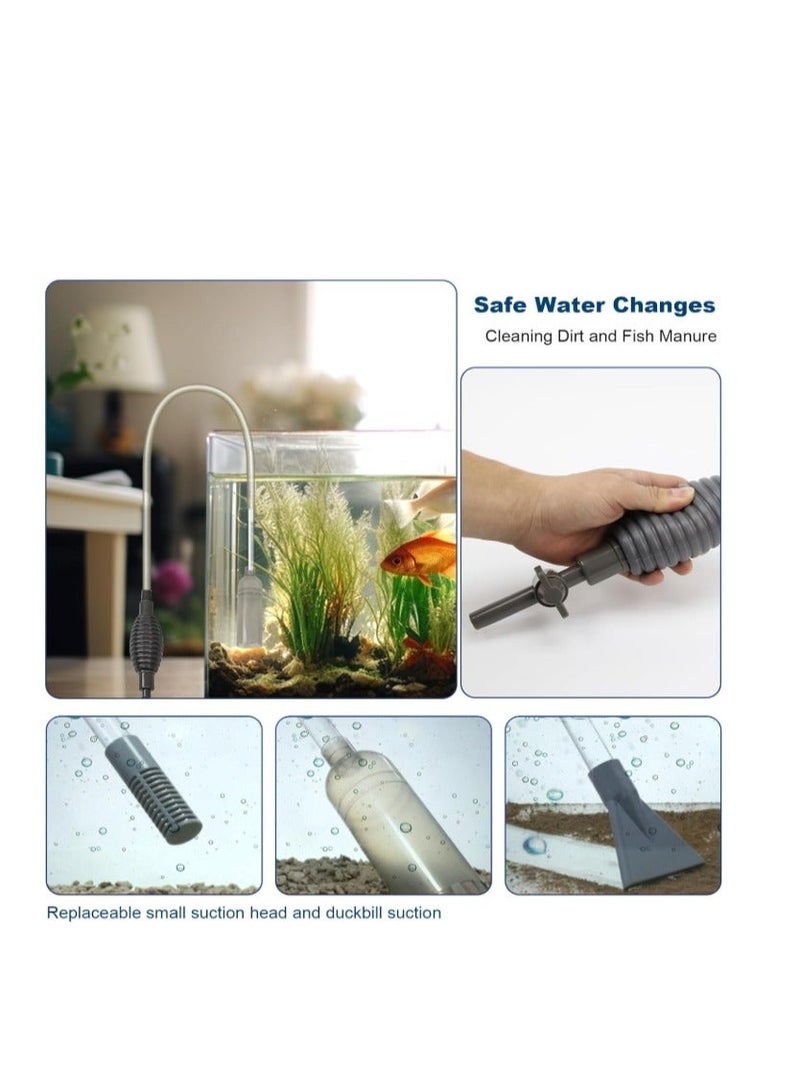 2.1 Meter Manual Aquarium Gravel Cleaner, Fish Tank Vacuum Gravel Cleaner, Aquarium Siphon Vacuum Cleaner Kit for Water Change，Sand Cleaning，Remove Dirt - Image 1