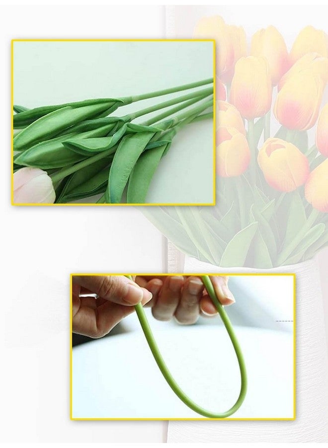 TIED RIBBONS TIED RIBBONS Set of 5 Artificial Tulip Flowers Bunches for Vase (Cream, 34 cm) Home Decoration Items for Living Room Corner Table Top Bedroom Wedding Party (Vase not Included)  - Image 5
