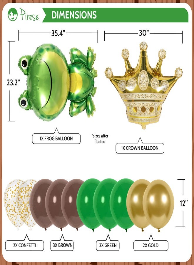 Pirese Ogre Birthday Decorations, Swamp Birthday Party Decorations Kit with Pre-Strung Happy Birthday Banner, Frog & Crown Foil Balloons, Latex and Confetti Balloons, Ogre Party Supplies - Image 4