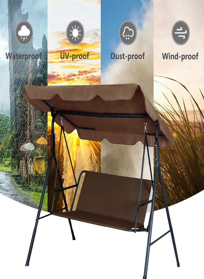 NSdawali Swing Seat Replacement Swing Covers for Outdoor Patio Swing 3 Seater 600D Upgraded Thicken Oxford Waterproof Fabric Porch Swing Chair Cushion Covers (Coffee, 58.3x19.5x19.5inches) - Image 5