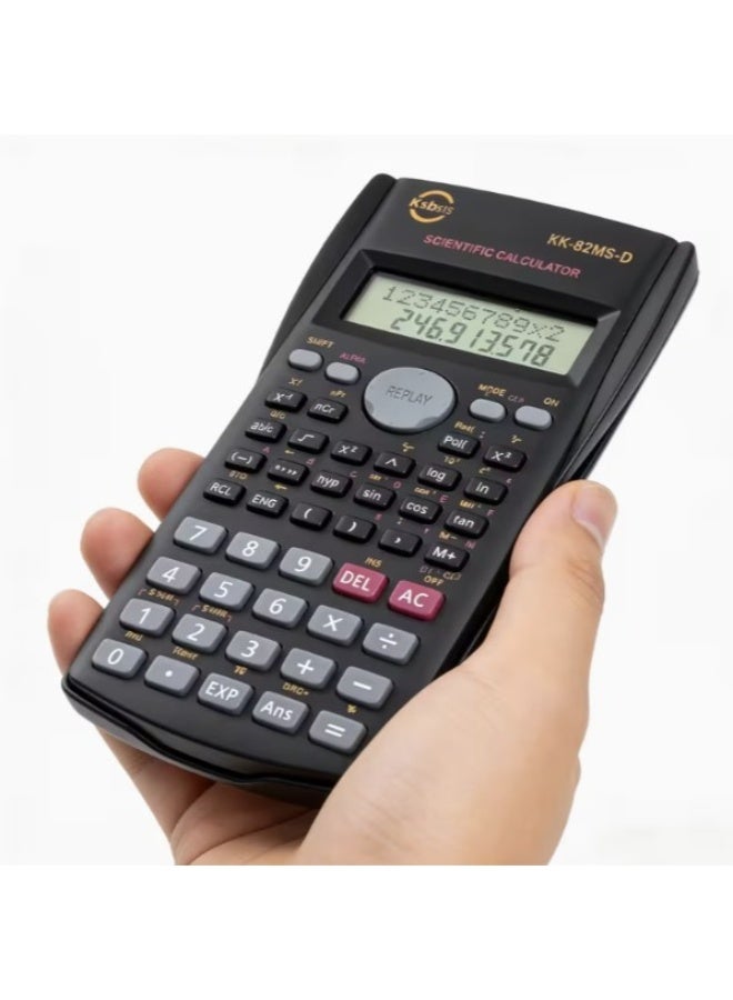 آلة حاسبة علمية Ksbsts KK-82MS-D بـ 240 وظيفة وشاشة عرض من سطرين وغطاء صلب منزلق - Image 3