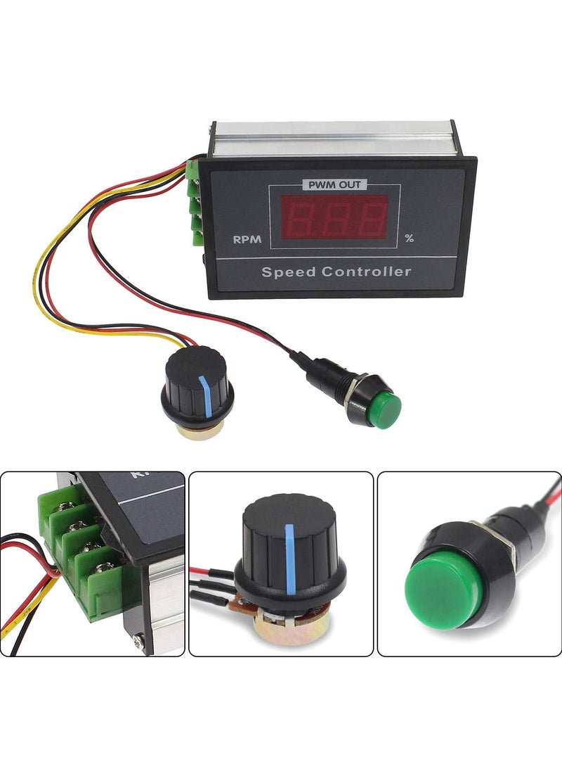 Y&D - PWM DC Motor Speed Controller DC6-60V 6V/ 9V/ 12V/ 18V/ 24V/ 36V/ 48V/ 30A, Stepless Regulation Start Stop Switch with Digital Display - Image 1