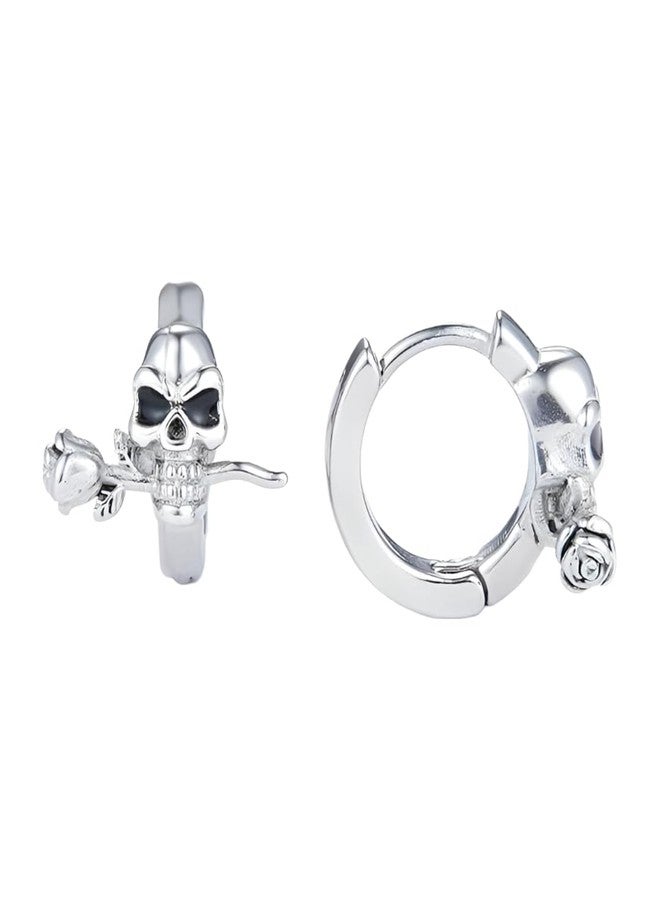 THE MEN THING SINISTER ROSE - Titanium Steel Hoop Earrings for Men & Boys (2 Pcs) - Image 5