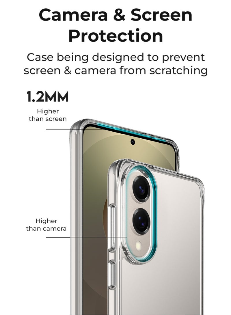 glassology حزمة لجهاز سامسونج جالاكسي S25 إيدج غلاف شفاف مغناطيسي + واقي شاشة حماية 360°، مقاوم للكسر، مضاد للاصفرار، زجاج مقسى فاخر، وضوح عالي - Image 3