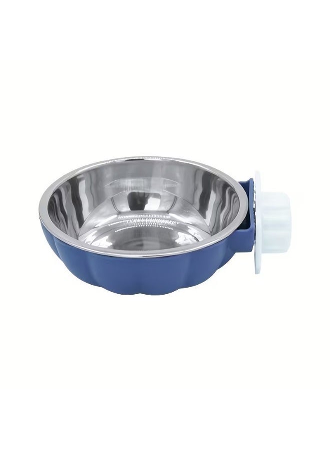 Pumpkin-Shaped Stainless Steel Hanging Pet Bowl for Rabbits, Hamsters, Squirrels, Cats - Movable Elevating Feeding Carrier with Secure Lid, Small Animal Food & Water Dish, Hamster Bowl, Unique Pet Design, Durable Petware