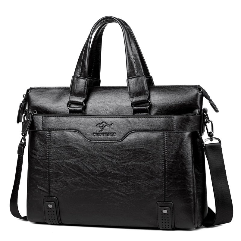 Emgrand Kangaroo Men'S Handbag Horizontal Business Briefcase Casual Crossbody Bag Men'S Shoulder Bag Soft Leather Men'S Bag - Image 1