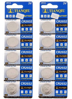 10 Pieces CR2032 Lithium Coin Cell Battery 3V