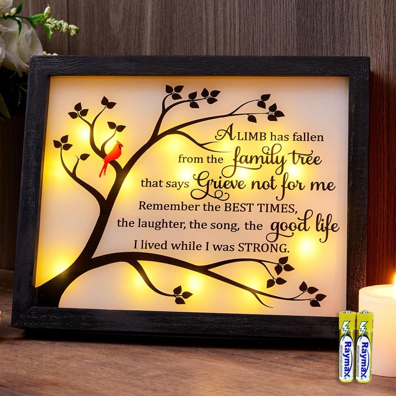 WOODEXPE WOODEXPE Sympathy Gift LED Memorial Shadow Box Memorial Gifts for Loss of Loved One  A Limb Has Fallen 