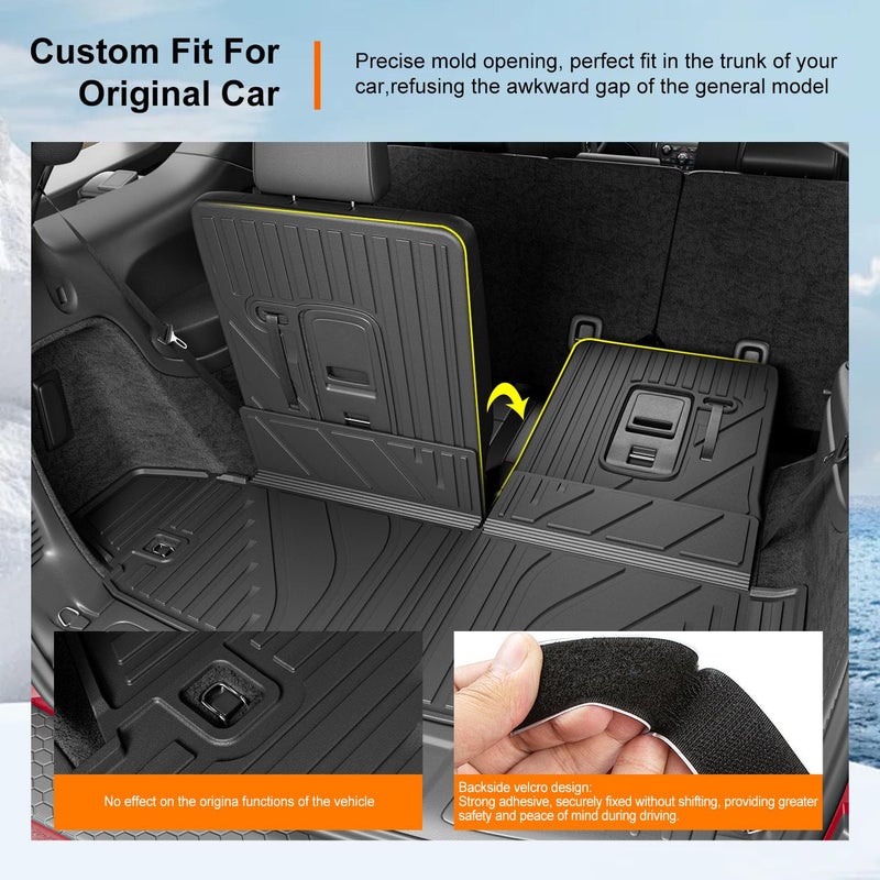 powoq Cargo Mat Compatible with 2016-2026 Dodge Durango 6&7 Seats Trunk Mat 3rd Backrest Mat Replacement for 2016-2026 Dodge Durango Accessories(Trunk Mat+3rd Row Backrest Mat) - Image 2