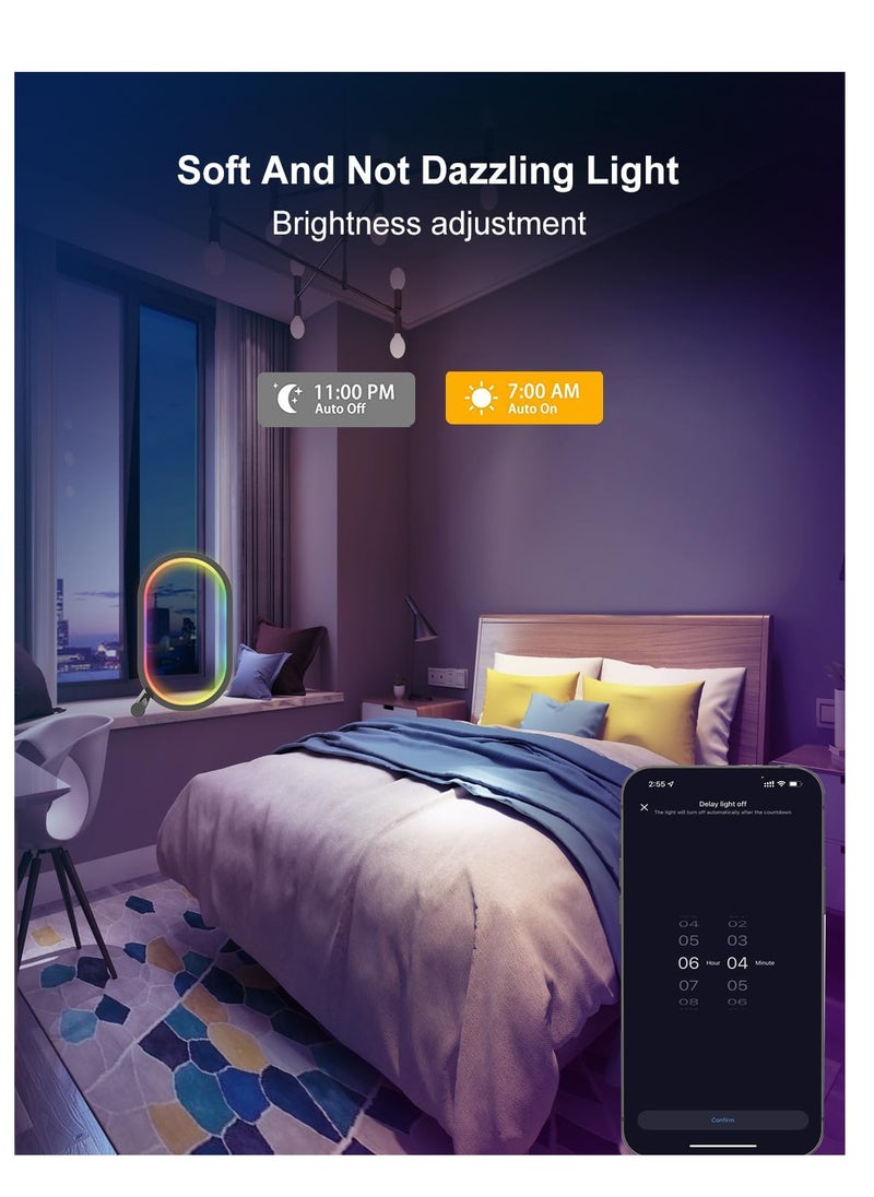 Wireless Bluetooth Table LED Light, Color Changing LED Table Lamp - Sync Music, Control Settings via App, Immerse Yourself in Vibrant RGB Game Lighting - for TV Backlighting and Bedroom Ambiance!