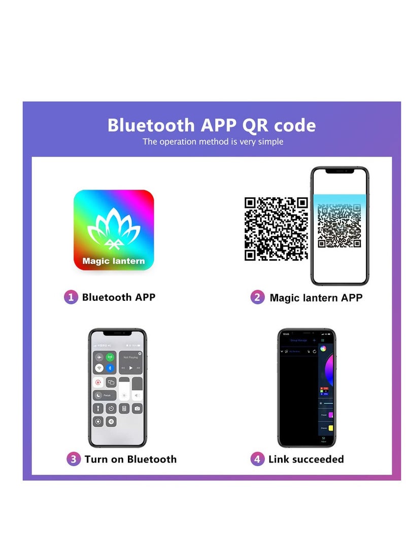 Wireless Bluetooth Table LED Light, Color Changing LED Table Lamp - Sync Music, Control Settings via App, Immerse Yourself in Vibrant RGB Game Lighting - for TV Backlighting and Bedroom Ambiance!