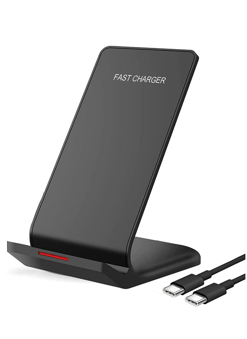 Excefore Fast Wireless Charger 10W Max PowerWave Stand Upgraded Qi-Certified Fast Charging for iPhone SE, 11, 11 Pro, 11 Pro Max, XR, Xs Max, XS, X, 8, 8 Plus, Galaxy S20 S10 S9, Note 10 Note 9 (No AC Adapter)  - Image 1