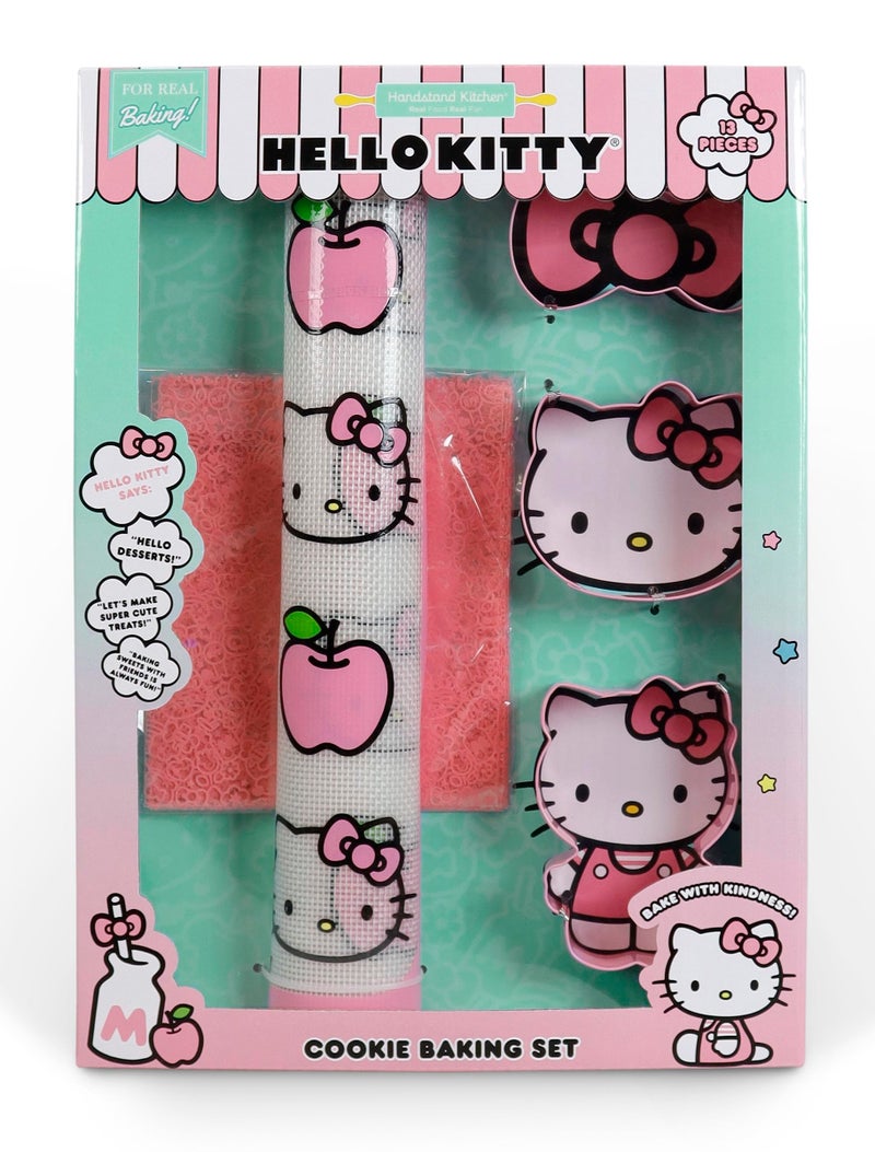 Handstand Kitchen Hello Kitty Cookie Baking Set with Cookie Cutters NonStick Baking Mat and More