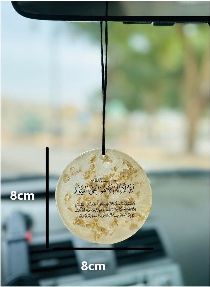 تعليقة سيارة انيقة وجه واحد مطرزة بورق الذهب من الريزن الفاخر - Image 4