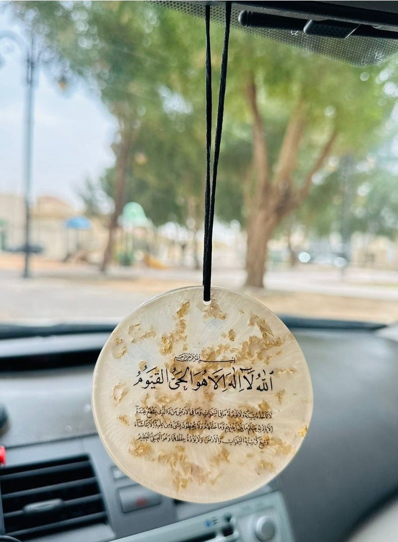 تعليقة سيارة انيقة وجه واحد مطرزة بورق الذهب من الريزن الفاخر - Image 1