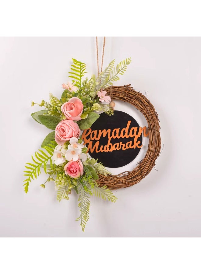 أكسلوت إكليل رمضان، إكليل عيد مبارك، ديكور باب أمامي، أكاليل مباركة، لتزيين الجدران والنوافذ الداخلية والخارجية في المنازل الريفية - Image 1
