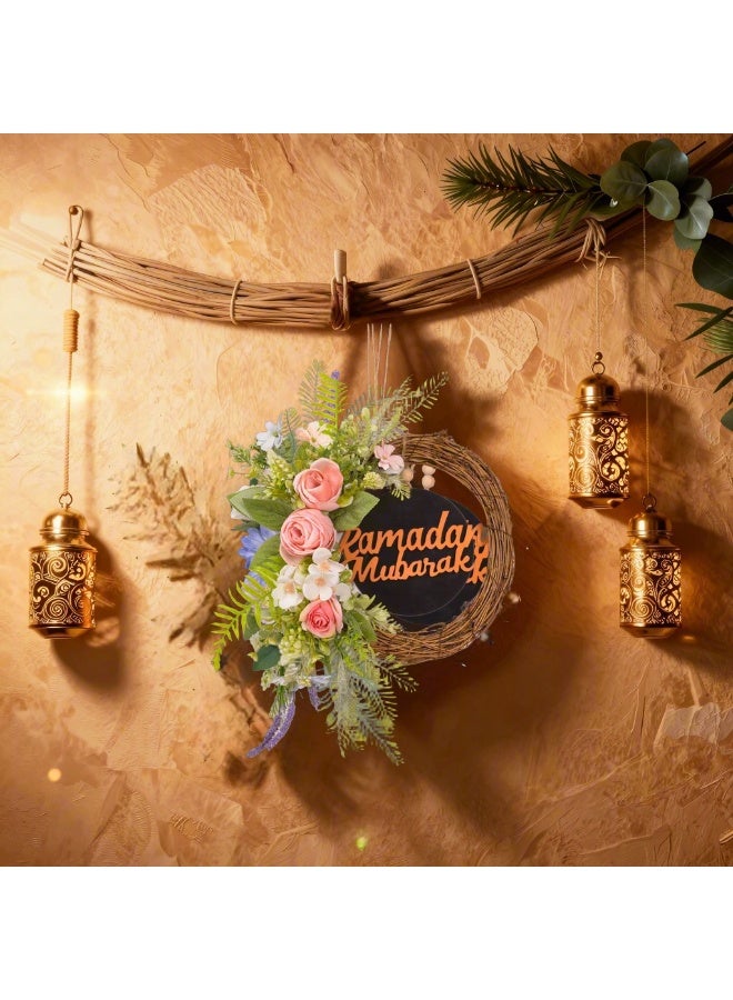 أكسلوت إكليل رمضان، إكليل عيد مبارك، ديكور باب أمامي، أكاليل مباركة، لتزيين الجدران والنوافذ الداخلية والخارجية في المنازل الريفية - Image 4