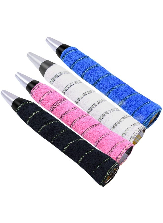 4 Pcs Super Absorbent Cotton Towel Overgrip, 70 cm x 2.5 cm, Anti‑Slip Sweat Grip Tape for Tennis, Badminton, Squash & Baseball - Image 1