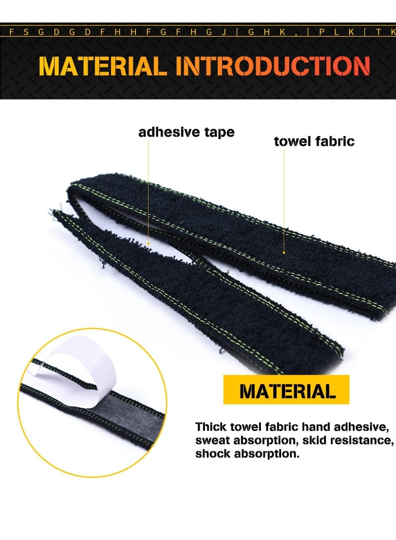 4 Pcs Super Absorbent Cotton Towel Overgrip, 70 cm x 2.5 cm, Anti‑Slip Sweat Grip Tape for Tennis, Badminton, Squash & Baseball - Image 4