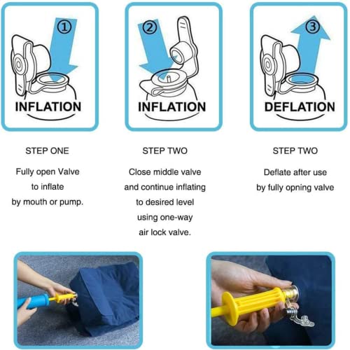 The Autostory Inflatable Travel Foot Rest Pillow – 3-Layer Adjustable Height Leg Rest for Airplane, Car, Office & Toddler Flight Bed – Soft Flocked PVC, Portable with Pump & Dust Bag (Blue) - Image 4