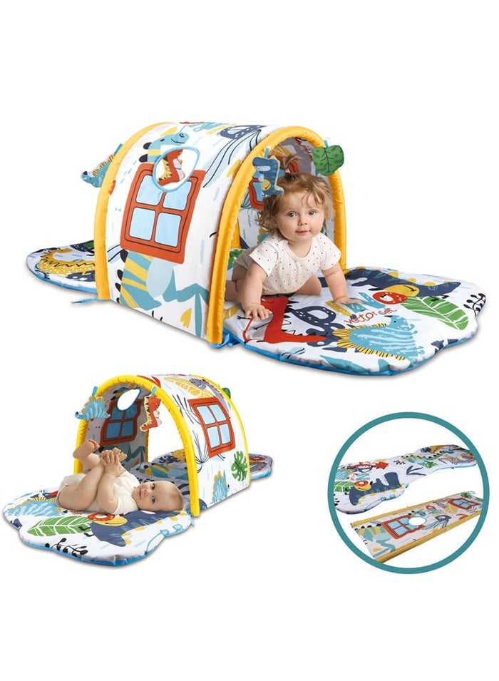 يونيكبيبي جيم الأطفال مع حصيرة لعب مريحة، نفق نشاط للأطفال الصغار، مسطح للعب، ساحة لعب، نسيج مرن عالي الجودة للأطفال والرضع والمولودين الجدد، وقت البطن والزحف - Image 1