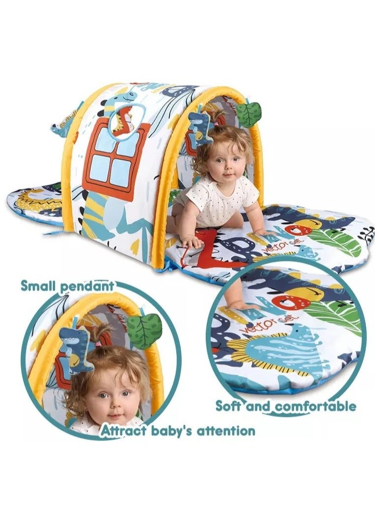 يونيكبيبي جيم الأطفال مع حصيرة لعب مريحة، نفق نشاط للأطفال الصغار، مسطح للعب، ساحة لعب، نسيج مرن عالي الجودة للأطفال والرضع والمولودين الجدد، وقت البطن والزحف - Image 3